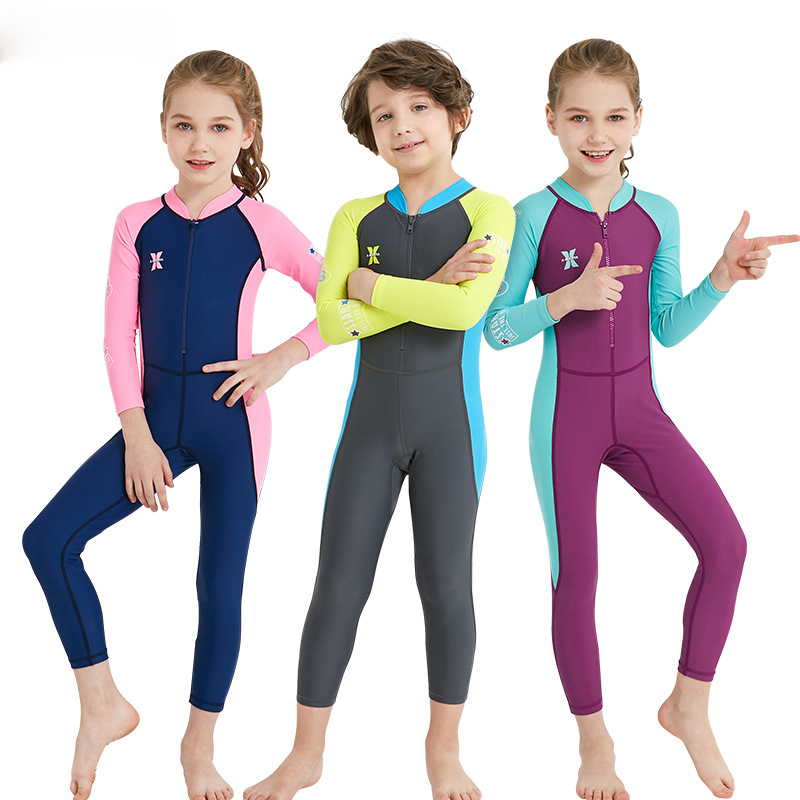 Kids Wetsuit for Boys Girls Toddlers, 2mm Neoprene Diving Suits Front Zipper for Diving Surfing Swim Lessons