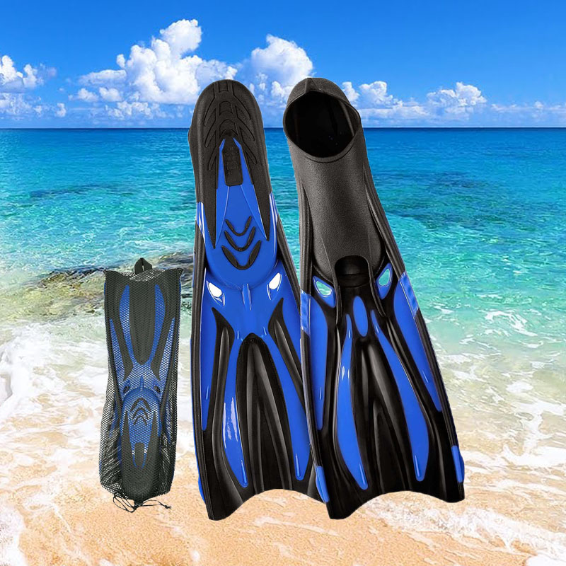 Diving Flippers Scuba Fins Available for Men & Women Snorkel Flippers with Open Heels Long Swimming Fins with Adjustable Straps for Adults
