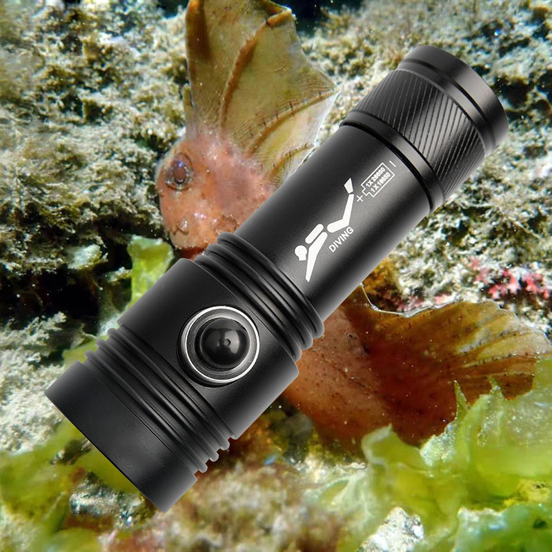  LED Scuba Diving Flashlight Dive Torch Waterproof Underwater