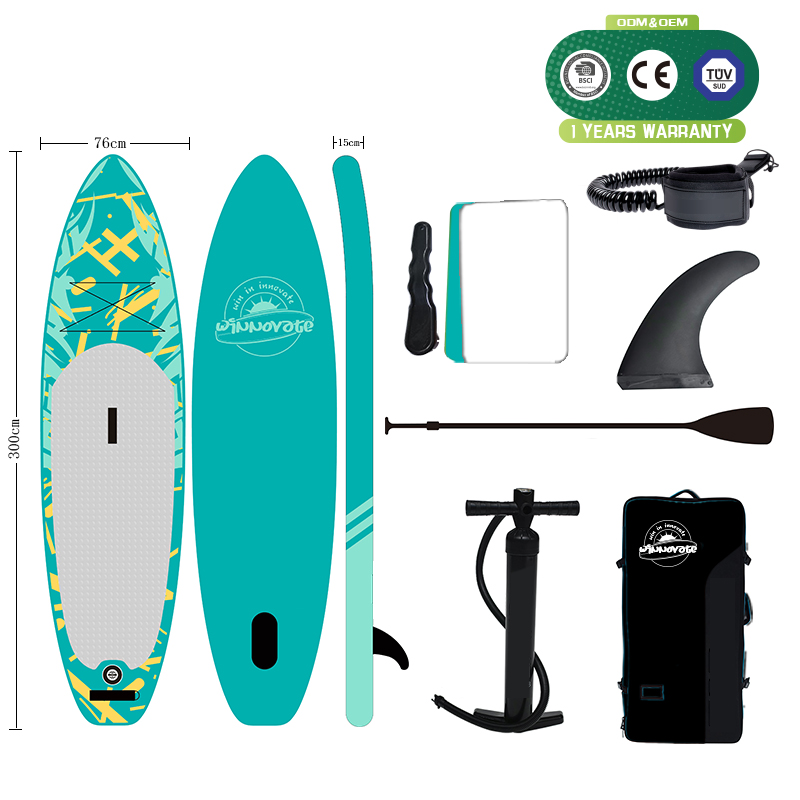 KuoRui Inflatable Stand Up Paddle Board (6 Inches Thick) with Premium SUP Accessories & Carry Bag | Wide Stance, Bottom Fin for Paddling, Surf Control, Non-Slip Deck